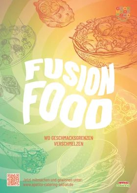 orange-gelb-grünes Fusion Food Logo