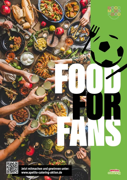 Große Essenstafel mit einem Food for fans logo