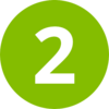 Grünes Icon mit der Zahl 2