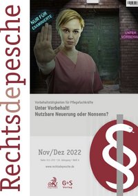 Cover der Rechtsdepesche als epaper Ausgabe November und Dezember 2022